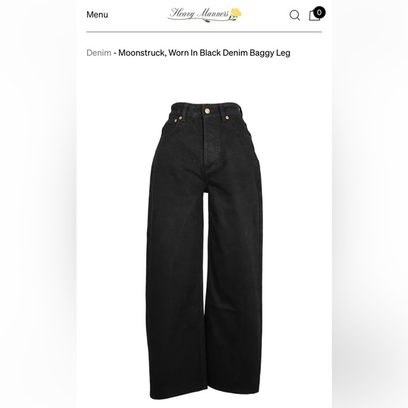 HEAVY MANNERS MOONSTRUCK BAGGY BABY GIRL DENIM IN BLACK SIZE 25 - Picture 15 of 15